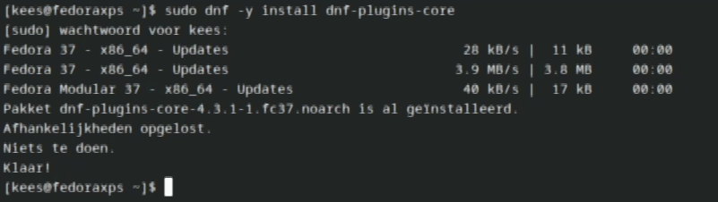 dnf-plugins-core packages installeren
