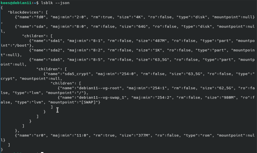 lsblk --json
