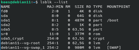 lsblk --list